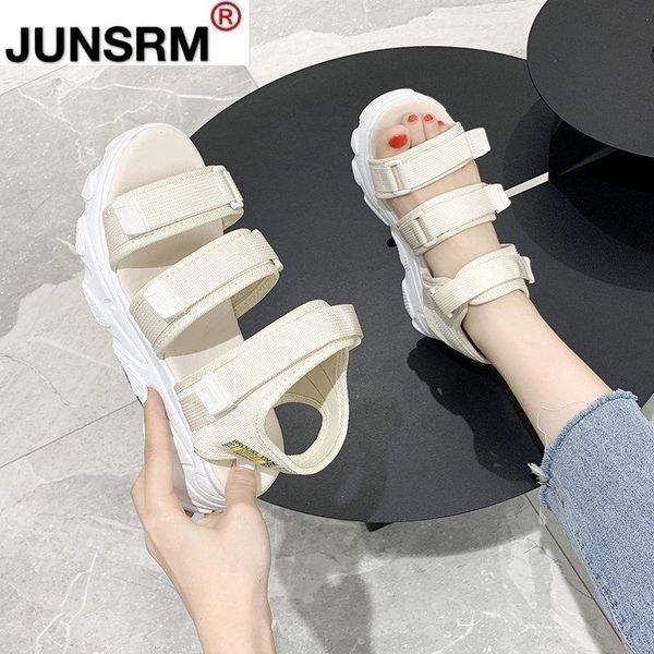 

sandals women summer platform shoes thick bottom sandalias mujer wedge open toe increased casual, Black