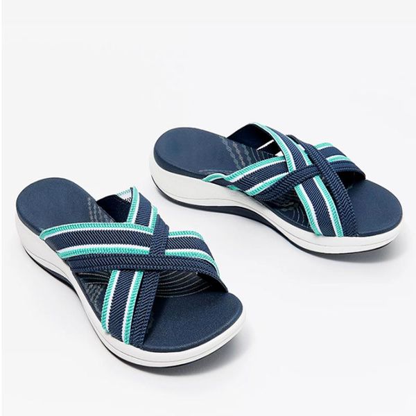 

slippers 2021 women's flip flops the fashion round head comfortable open toe sandals rubber flat platform shoes female, Black