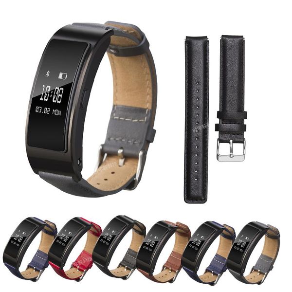 

watch bands genuine leather strap for huawei talkband b6 b3 smart phone wristband 16mm bracelet band tw2t35400 tw2t35900, Black;brown
