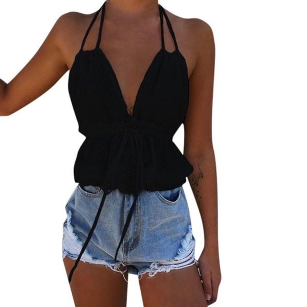 

women's tanks & camis fashion women casual summer bodycon vest sleeveless v-neck camisole short tank blouse streetwear femme mini 2021, White