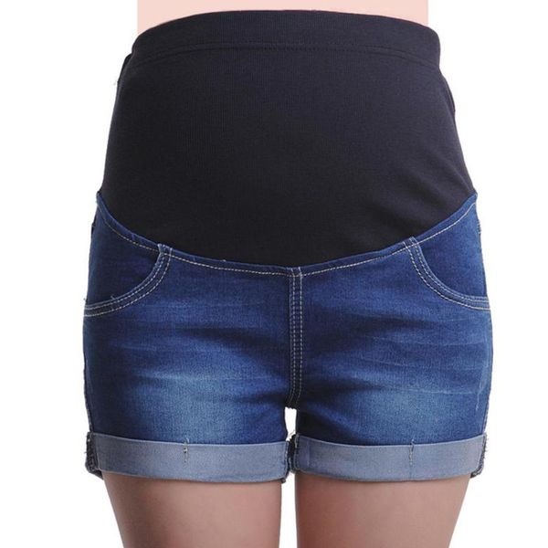 Shorts femininos verão de maternidade curta gestante jeans jean mamã