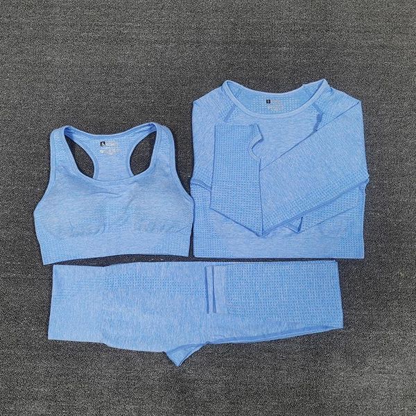 

yoga outfit women seamless set fitness sports suits gym clothing long sleeve crop shirts high waist running leggings workout pants