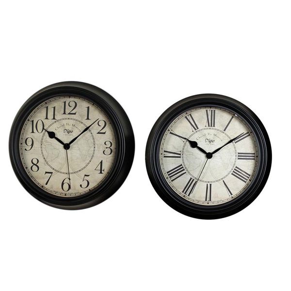 

digo retro metal quiet wall clock non-ticking 14 inch battery quartz clocks table dial for bathroom home