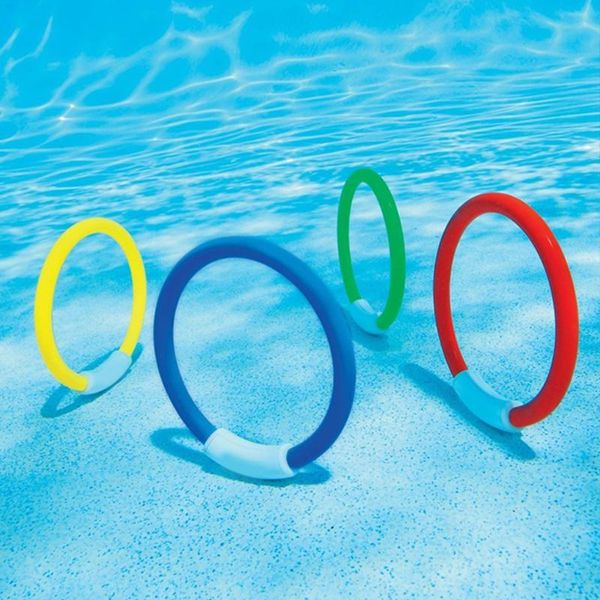 

pool & accessories 4pcs diving rings, underwater swimming sinking toy rings for kid children