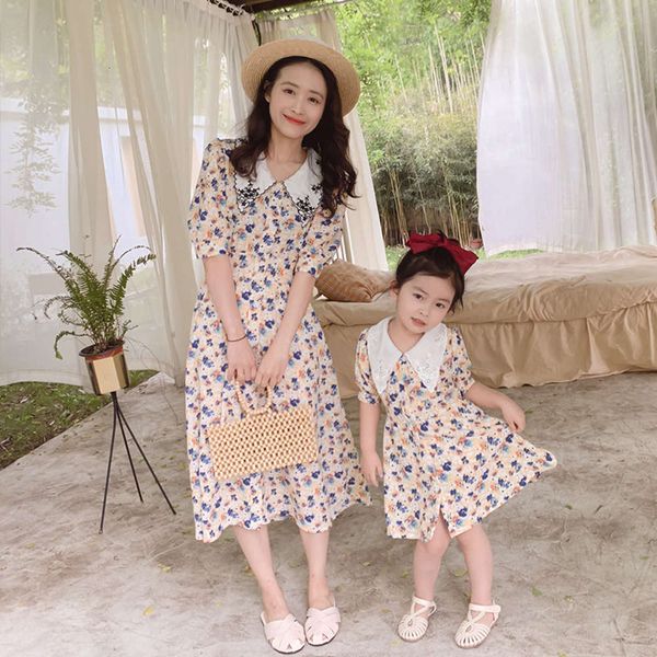 

for different parent-child summer 2021 new chiffon drs children, Blue