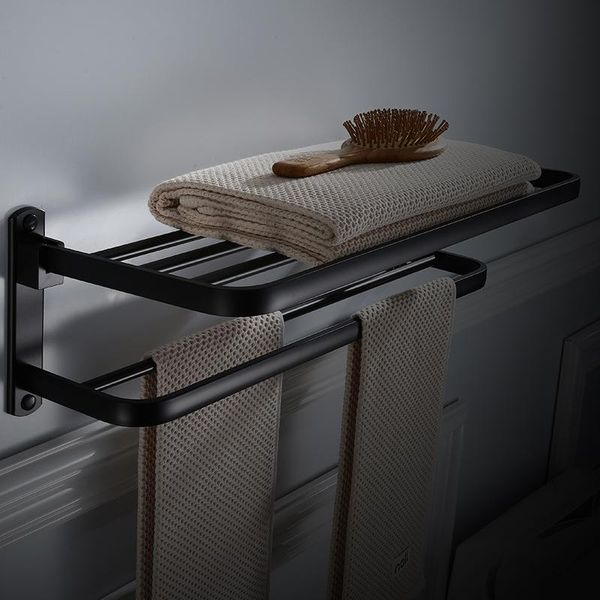 

towel racks foldable bathtowel holder black/white foldabletowel hangerwall mounted 50-60 cm bathroom rack aluminum shelf