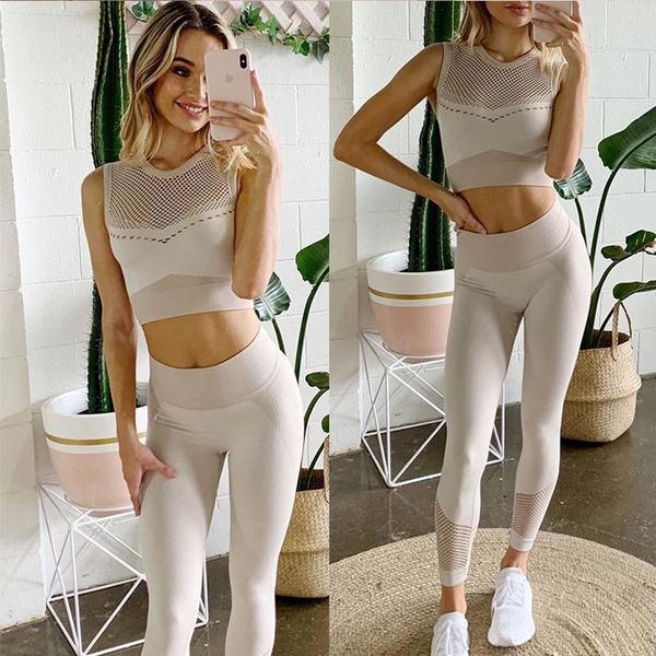 

women seamless yoga set fitness sports suits gym clothing sportswear high waist gym leggings+sport bra 2 piece sports suits, White;red