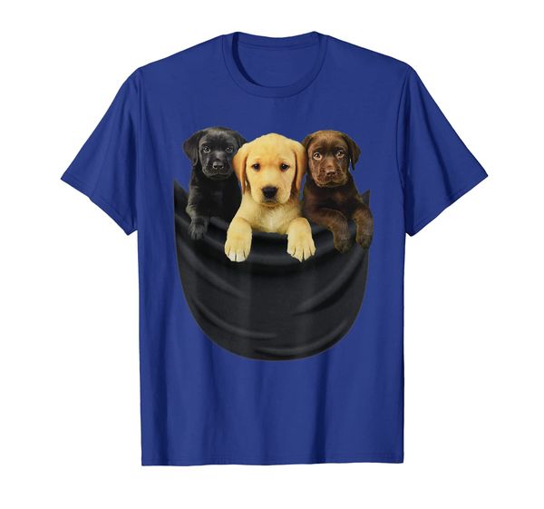 

3 labrador in pocket gift love dog puppy cute t-shirt, White;black