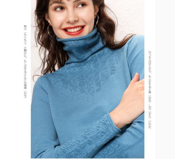 

openwork 2021 new carve turtleneck women sweater cashmere cotton blend autumn winter knit jumper pull femme woman sweaters apc7, White;black