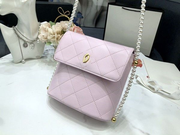 

handbags for women 2021 spring and summer diagonal small bag incense rhombus chain pearl shoulder stray messenger female handbag fast delive