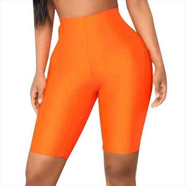 

summer short sports high waist elastic cycling gym biker active short pants seamless solid color fitness comfortable, Black