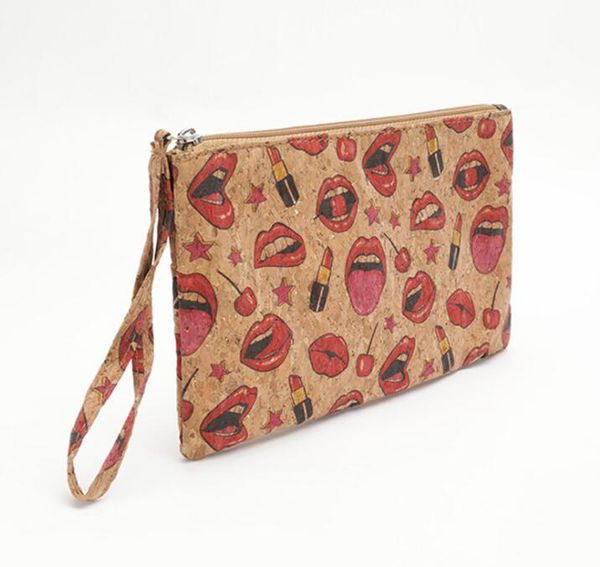 

dhl100pcs cosmetic bags women cork mouth prints large capacity waterproof makeup bag