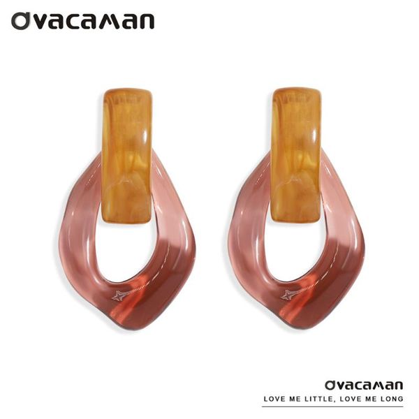 

dangle & chandelier dvacaman vintage resin irregular oval statement earrings for women acrylic geometric drop fashion jewelry, Silver