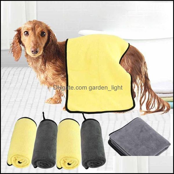 Home Gardensaugfähige Handtücher für Hunde Weiche Faserbadetuch Kleine große Katze Auto Wi-Tuch Schnell trocknendes Haustierreinigungszubehör Hundepflege Dr