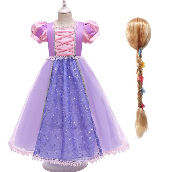 

yofeel girl rapunzl princess dress tangled costume kids party gown children halloween cosplay cartoon fancy frock kids clothes, Red;yellow