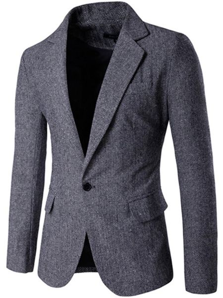

men's suits & blazers fashion herringbone pattern thin simple banquet work thickening urban gentleman jacket/coat, White;black