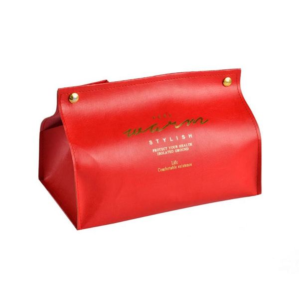 

tissue boxes & napkins faux leather 2pcs napkin holder home car case box paper storage pouch