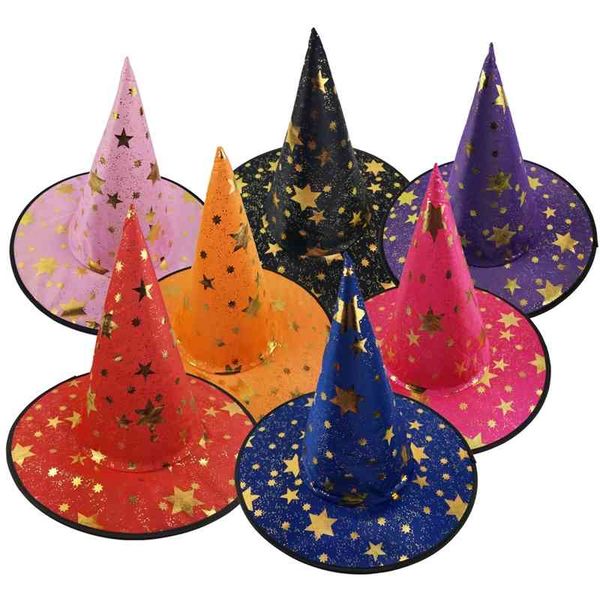 

halloween props five star children witch costume party show magic hat pointed hat