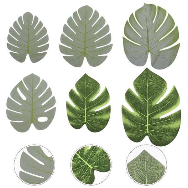 

24pcs hawaii party fake leaves table mats anti-slip placemats insulation placemats