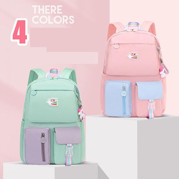 

school bags kids lightweight backpacks girls pink princess waterproof book bag primary for children orthopedic multi-pocket