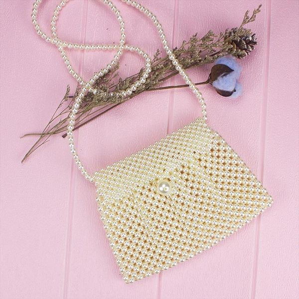 

handmade beaded dumplings pearl bag woven korean version of the small pockets shoulder diagonal phone female clutch coin purse