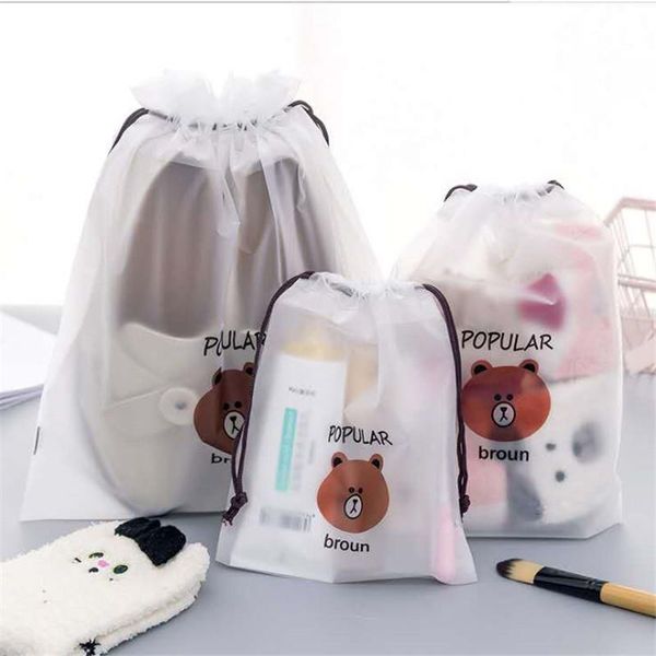 

storage bags waterproof school shoe bag travel bundle pocket luggage clothing draw string organizer wardrobe plastic flat type pe