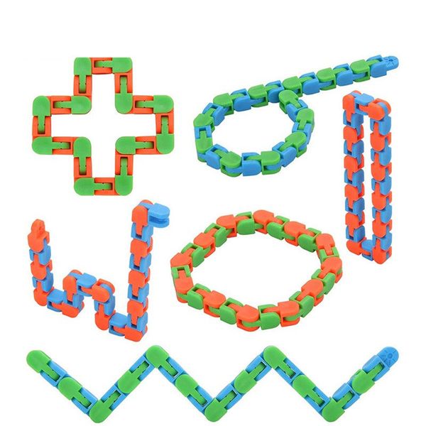

dhl chain wacky tracks snap click fidget toys anti stress kids autism snake puzzles classic sensory antistress toy