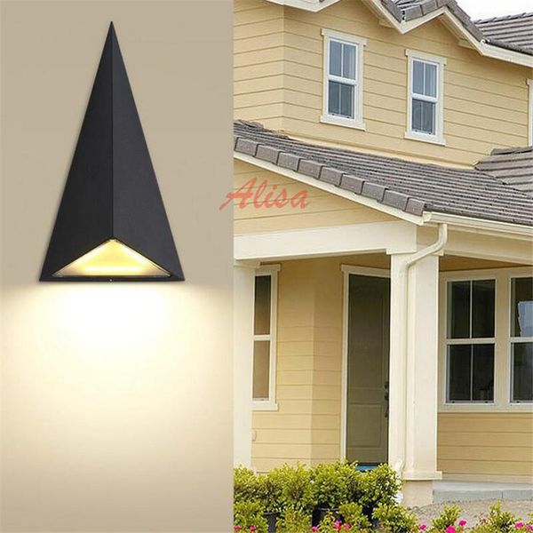 

outdoor wall lamps waterproof indoor 9w led lamp ac85-265v villa outside the 2pcs/lot black shell