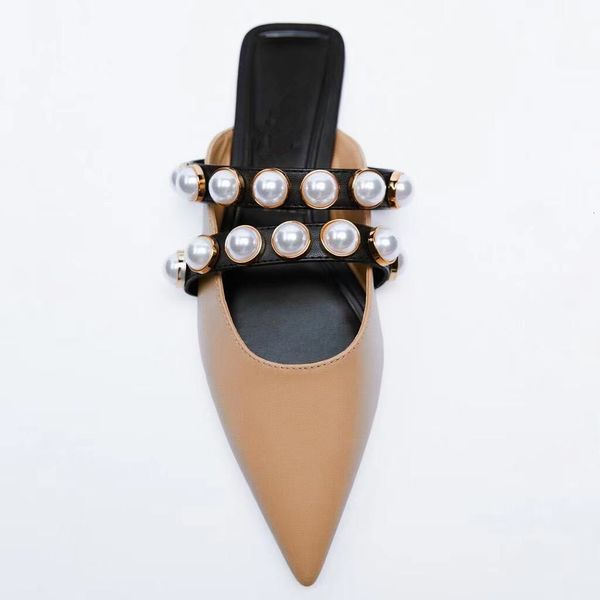 

slippers bege flatfoot shoes women's mulatto women strings granular slippers soft black rivets comfort slip-on casual tpr plutonium tgl