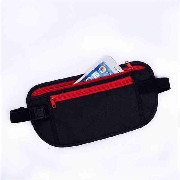 

black ultra-thin waist packs pouch for phone money invisible belt bag fanny hidden security wallet