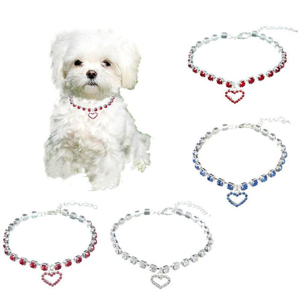 

dog apparel adjustable pet necklace puppy accessories collar rhinestone crystal choker chain diamante jeweled pendant