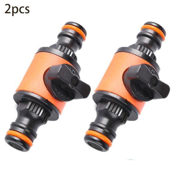 

watering equipments 2pc garden hose pipe in-line faucet tap shut off valve fitting irrigation connector 1/2 3/8 1/4 inch quick coupler