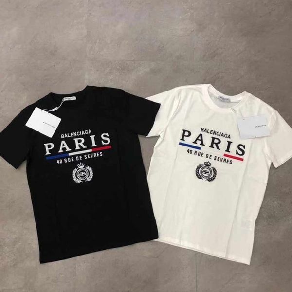 

2021 summer new cotton style trend neutral printing around neck of short sleeve casual shirt tide4gbo, White