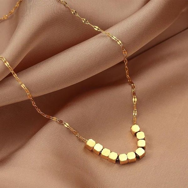 

pendant necklaces simple exquisite women goden necklace micro inlaid cubic zircon geometric tendency with adjustable chain cute jewelry, Silver
