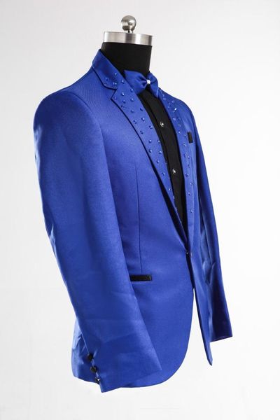 

size men lager clothing shopping moderator male singer performances korean navy blue diamond paste suits dress / m-xl, White;black