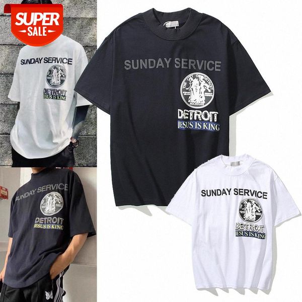 

cross-border kanye cpfm west t-shirt jesus is king album limited short-sleeved men and women #dq22, White;black