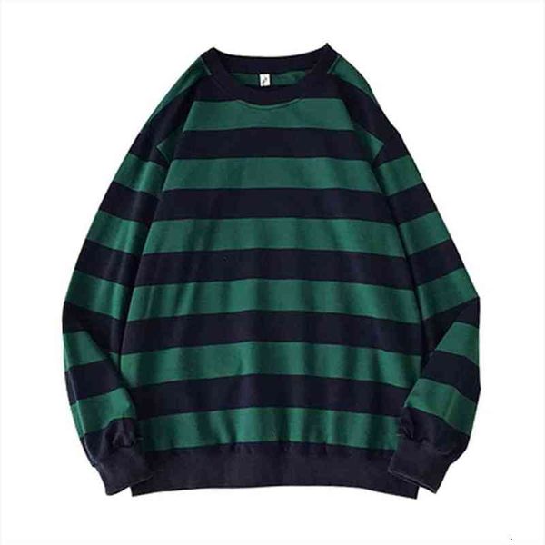 

harajuku mens autumn winter t-shirt round neck stripe sweatshirt pullover long sleeved knitted sweater pullovers, White;black
