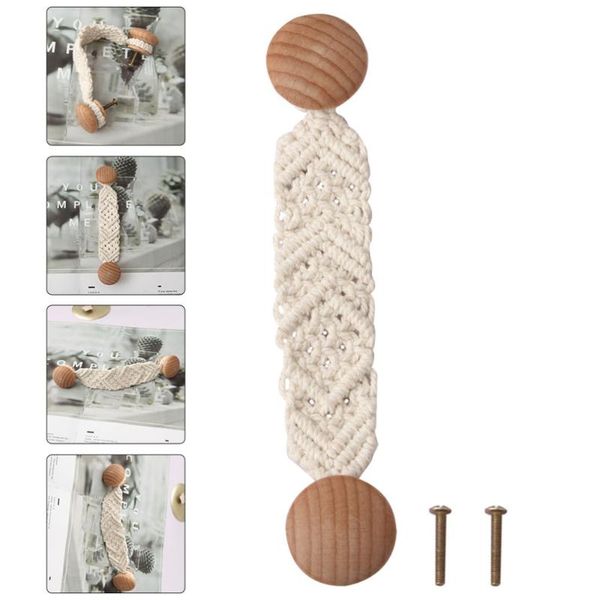 

storage bags 1set woven door knob decorative drawer handle japanese style furniture