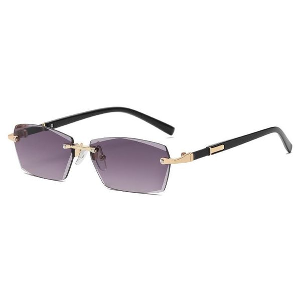 

sunglasses fashion square frameless cut-edge women trendy personality ins wild men street driving glasses, White;black