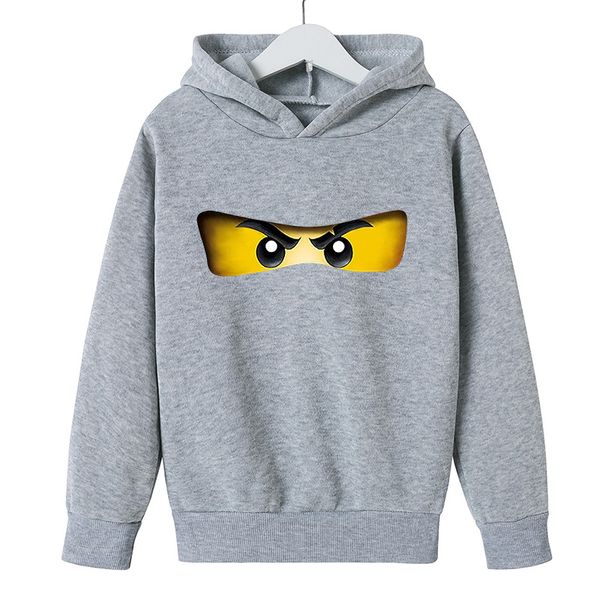 

legoe toy printing ninjago hoodie boy cotton long sleeve casual sweatshirt cartoon comic pullover street harajuku new patter, Black