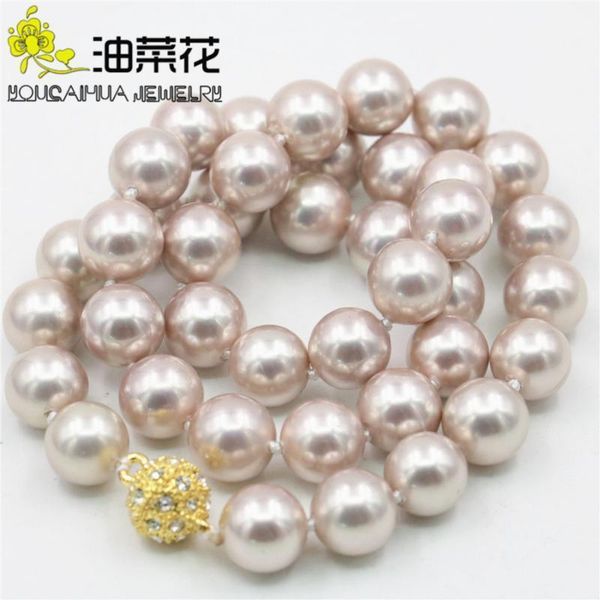 

chains beautiful natural 10mm multi color sea shell pearl necklace 18'' diy hand made fashion jewelry making design mother's, Silver