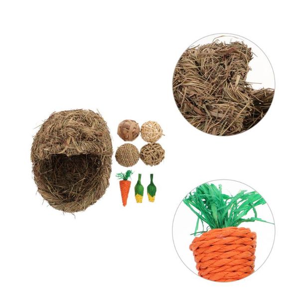 

small animal supplies 1set hand-woven grass nest hamster pet house sleeping
