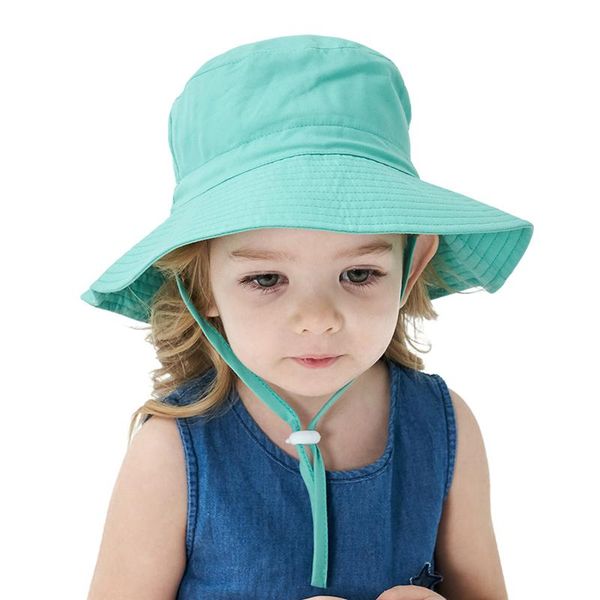 

caps & hats 2021 summer baby sun hat children outdoor neck ear cover anti uv protection beach boy girl swimming for 0-3years, Yellow