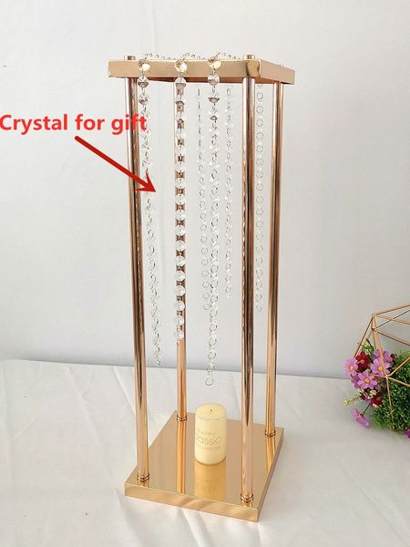 

10 pcs new style wedding metal gold color flower vase column stand for wedding centerpiece decoration