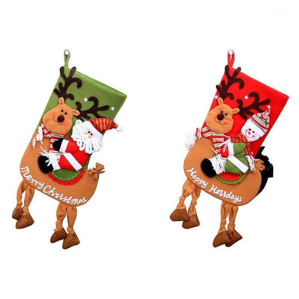 

christmas decorations ornaments riding deer socks tree pendant gift bag