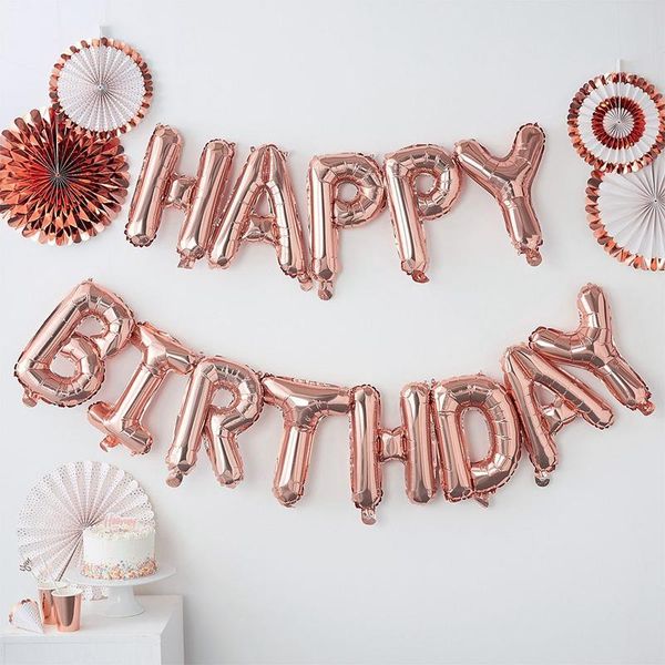 

party decoration 13pcs/set letters happy birthday foil balloons kids decorations alphabet air ballons baby shower supplies