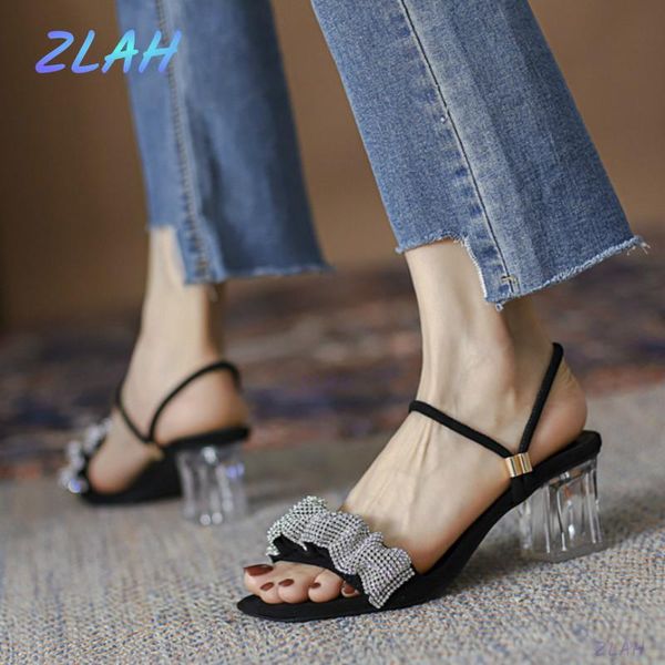 

sandals high-heeled comfortable women's shoes zlah summer two-wear black low-fashion elastic band
