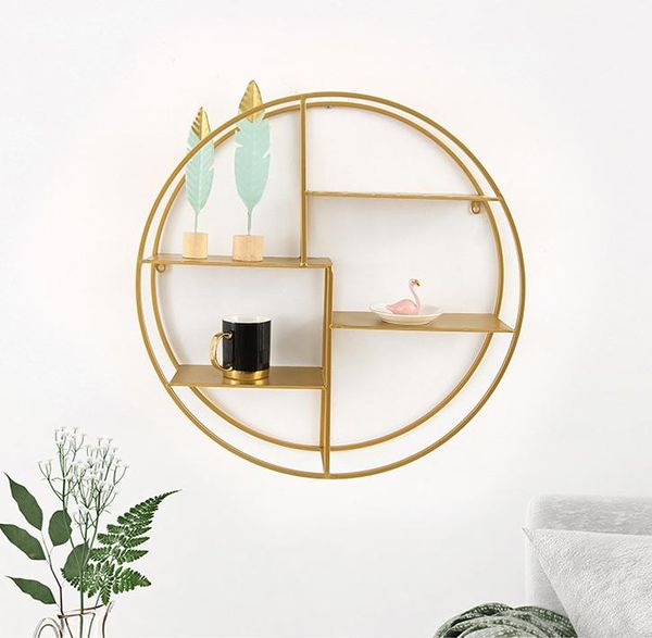 

other home decor iron wall shelf hanging living room bedroom rack round decoration storage holder suitable restaurant hair salon