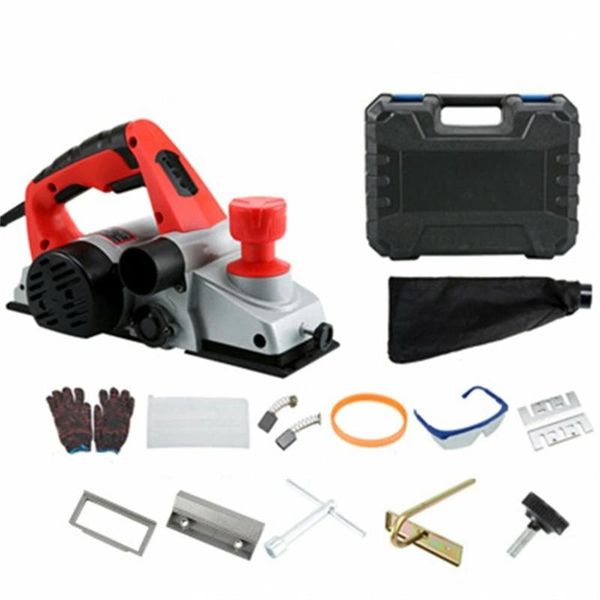

power tool sets 220v 1800w electric planer portable deskwoodworking planing machine sander w/ dust bag with flip shelf