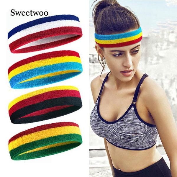

sports hair band breathable sweat towel guide sweat band basketball running boxer elastic fitness yoga hair, Yellow;black